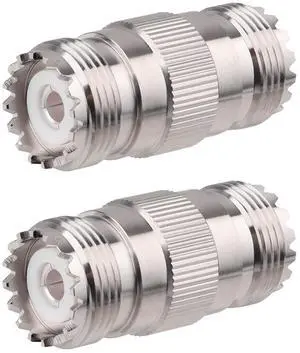 DIXSG 2 Pack UHF PL259 Connector Adapter UHF SO239 Female to Female Coaxial Cable Adapter PL-259 Female Connector
