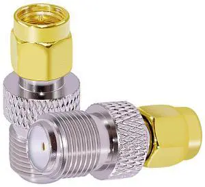 DIXSG 2PCS SMA Male to F Female Coaxial Adapter RF Coax Connector F Type to SMA Antenna Adapter
