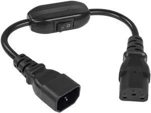 DIXSG PDU UPS Power Cord Cable 18AWG IEC 320 C14 to C13 with On/Off Switch Style Computer Power Extension Cable 1ft