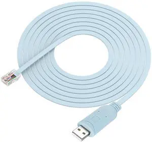 DIXSG USB Console Cable USB to RJ45 Serial Cable with RS232 CH340 Chip Switch Router Debugging Cable High Speed USB Type-A to RJ45 8P8C Serial Port Cable for Windows, Mac, Linux Laptops - 1.8M/5.9FT