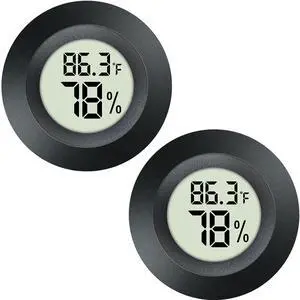 DIXSG 2 Pack Hygrometer Thermometer Mini Digital LCD Monitor Indoor/Outdoor Humidity Meter Gauge Temperature for Humidifiers Dehumidifiers Greenhouse Reptile Humidor Fahrenheit/Celsius(/)