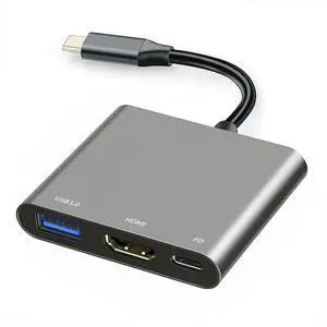 DIXSG USB C to HDMI Multiport Adapter with Charging Port, USB C Laptop Docking Stations for Monitor Extend Display, USB-C to USB-A Converter, USBC 4K HDMI Hub Dongle for Mac iPad pro MacBook Laptop