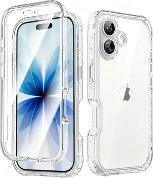 DIXSG Full-Body Rugged Case for iPhone 16, Shockproof Dust/Drop Proof 2-Layer Protection Heavy Duty Cover Case,Clear DIXSG Full-Body Rugged Case for iPhone 16, Shockproof Dust/Drop Proof 2-Layer Protection Heavy Duty Cover Case,Clear