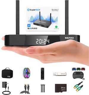 SuperBox S6 PRO Android 12 TV Streaming Media Player,App Store,Multiport Hub,Android TV Box with Voice Remote Control and Quad-core Smart,4GB DDR3,32G,WiFi 6K with All Channel and 8 freebies!!