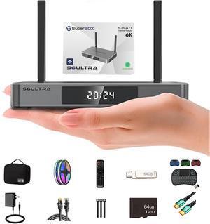 SuperBox S6 ULTRA Android 12 TV Streaming Media Player, App Store, Multiport Hub, Android TV Box With Voice Remote Control And Quad-core Smart, 4GB DDR3, 64G, WiFi 6K With All Channel And 8 Freebies!!
