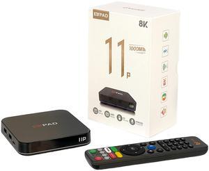 EVPAD11P Android TV Box  4GB RAM 64GB Storage, 8K UHD Output, Wi-Fi 6, Gigabit LAN, Voice Remote  2025 Global Version