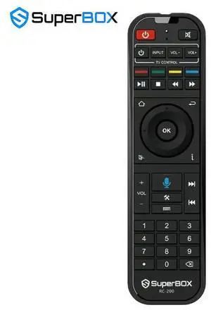 Super Box Remote Control RC-200, Original Superbox Bluetooth Remote Control for SuperBox S4 S5 S6 Max / S5 Pro/Elite Ultra/Elite Pro+ (Without Voice for S4 Pro and S3 Pro)