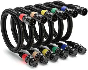 EBXYA XLR Cable 10 ft 6-Packs - Standard XLR Male to Female Microphone Cable with 3-Pin Balanced Shielded XLR Speaker Cable