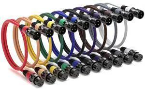 EBXYA XLR Cables 2ft 10 Pack - 3 Pins Balanced XLR Microphone Cable Male to Female Suitable for Audio Mixer, Speaker Systems, Radio Station