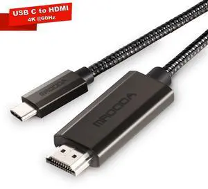 Mrocioa USB C to HDMI Cable 6FT/1.8m, USB C to Hdmi Adapter 4K@60Hz, Type C to HDMI Cord Thunderbolt 3/4/5 Compatible for iPhone 15/16 Series, MacBook, iMac, iPad Pro, Galaxy