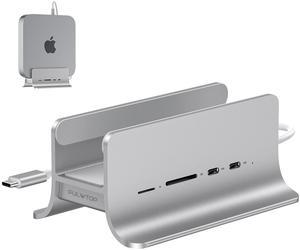 PULWTOP USB C Hub for Mac Mini, 5 in 1USB Hub Adapter Support M.2 NVMe SSD Expand, Docking Station with 2 USB C 10Gbps, SD/TF Card Reader, M.2 SSD (Not Included)