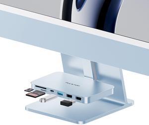 PULWTOP USB C Hub for iMac - 10Gbps, Supports M1/M3/M4, 2 USB A 2.0, SD/TF Card Reader for 24 inch iMac & Studio Display Blue