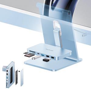 PULWTOP USB C Hub for iMac - 10Gbps NVMe SATA SSD, USB A/C 10Gbps, 2USB A 2.0, SD/TF for iMac 24 inch & Studio Display 2 Blue