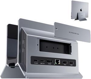 PULWTOP Vertical USB C Docking Station for MacBook Pro Air, Laptop Docking Station with M.2 SSD Expansion Slot, HDMI 4K, 4 USB A/C Max 10Gbps, RJ45, SD/TF, PD Dock for Full-Featured Type-C Laptops