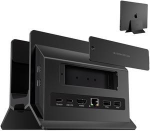 PULWTOP Vertical Laptop Docking Station for MacBook Pro Air, Support M.2 SSD Expansion, 1 x HDMI 4K, 2 x USB-C 10Gbps, 2 x USB-A 5Gbps, RJ45, SD/TF, USB-C 100W PD Dock for Full-featured Type-C Laptops