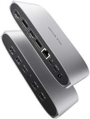 PULWTOP Displaylink Docking Station, Triple Display DisplayLink Dock for MacBook M1/M2/M3 Windows, 4K@60Hz Laptop Docking Station with 2 HDMI, 2 Display Port, PD, USB C Data, 4 USBA, Ethernet, Audio