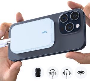 PULWTOP SSD Enclosure for iPhone 15 Pro/Pro Max, 10Gbps Data, 60W PD Charging and 3.5mm Audio Jack, Compatible with 2230/42/60/80 SSD (Not Included)