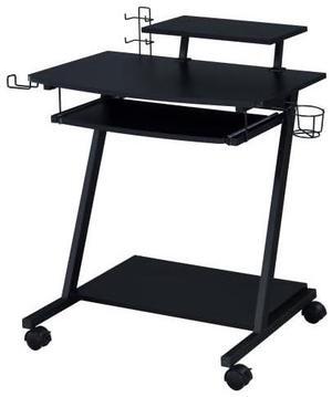 OZwest Black Gaming Desk with Keyboard Tray