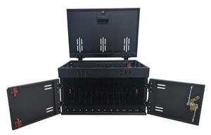 0Zwest 12-Device Charging Station for Laptops and Tablets, charging cart charging cabinet, Surge Protection for Classroom or Office, Up to 17.3" Screen