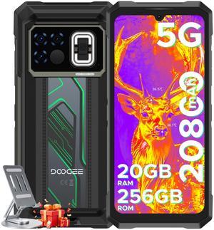 DOOGEE Fire 6 Max(2025) 5G Rugged Smartphone with Thermal Image Camera,20800mAh/33W Fast,6.72" FHD+ 120Hz IPS Screen,120LM Flashlight Rugged Phone,256GB/TF 2TB,50MP,Android 14,IP68 Waterproof Phone