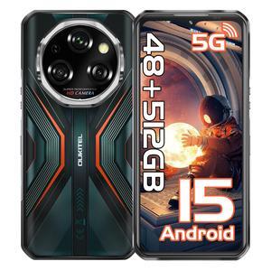 OUKITEL WP55 Pro 5G Rugged Smartphone Unlocked Android 15, 48GB+512GB/TF 2TB CellPhones, 11000mAh(33W) Battery, 6.6" FHD+120HZ Display, 108MP Camera, 5G Dual SIM Phone, NFC/GPS/OTG/IP68/IP69K,T-Mobile