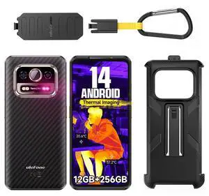 Ulefone Rugged Smartphone, Armor 25T Thermal Imaging Camera, Android 14 12GB + 256GB Helio G99 Octa-Core, 50MP + 64MP Night Vision, 33W/6500mAh 6.78 Inch 120Hz, IP68 Dual SIM 4G+case