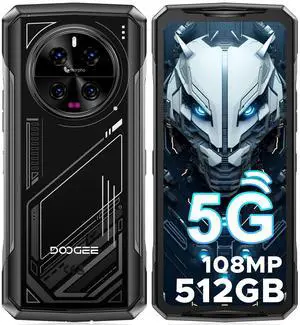 DOOGEE V40 Rugged Smartphone 5G Unlocked,512GB+32GB Rugged Phone,4nm D7300,6.78" FHD+120Hz Rugged Cell Phone,108MP+AI Camera,8680mAh Battery 33W,NFC/5G Dual SIM/WiFi 6E/Face/Fingerprint ID