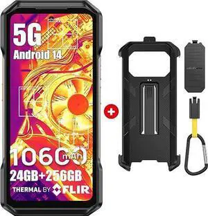 Ulefone Armor 27T PRO 5G Rugged Smartphone Unlocked, Thermal Imaging Camera, Dimensity 6300 24GB+256GB Android 14 Cell Phone, 6.78" FHD+, 10600mAh Wireless Charge, Dual 4G, NFC GPS OTG + case