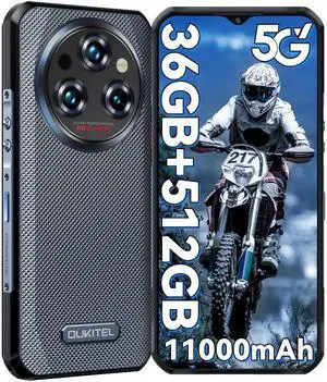 OUKITEL WP35 Pro Rugged Smartphone 5G - 36GB+512GB Android 14 Rugged Phone, 11000mAh Large Battery, 6.6" FHD+ Corning Screen, Dual Sim Cell Phone, 64MP+32MP Camera, NFC/OTG/BT5.2/GPS, T-Mobile, Black