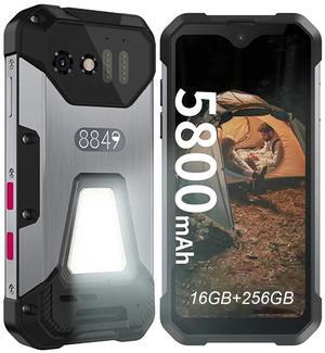 8849 Tank Mini rugged mobile phone, 4.3-inch small 4G outdoor sturdy smart phone body, with camping light, 16 GB RAM+256 GB ROM/1TB extended mini IP68 waterproof