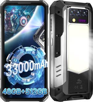 OUKITEL WP100 Titan Rugged Smartphone 5G - 33000mAh Rugged Phone with Projector, 48(16+32)GB+512GB Unlocked Android 14 Cell Phones with 1200 Lumens Camping Light, 6.8'' FHD+120Hz Smartphone, 200MP