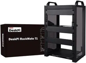 52Pi 8U Server Cabinet, DeskPi Black 10 Inch T1 Rackmount for Network, Servers, Audio, and Video Equipment