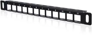 52Pi Blank Keystone Patch Panel, 10inch 12 Port Cable Management Rack for DeskPi Rackmate T0/T1/T2 Server Cabinets