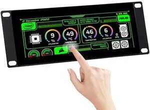 52Pi 7.84-inch Touch Screen 1280X400 LCD Display 2U Rack Mount Monitor for DeskPi RackMate T0/T1/T2 Server Cabinet