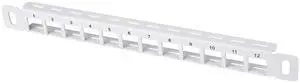 52Pi 12 Port Cable Management Rack, 10 inch 0.5U Blank Keystone Patch Panel for DeskPi RackMate T0/T1/T2/T0 Plus/T1 Plus Service Cabinets (White)