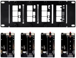 52Pi 10 Inch 2U Rack Mount for Raspberry Pi 5, with Four PCIE NVME Boards for DeskPi Rackmount T1/T0/T2 Server Cabinets