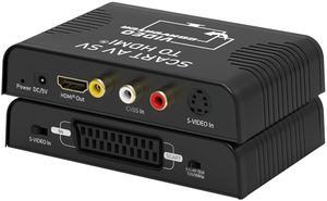 WERLEO S-Video to HDMI Converter, RCA AV CVBS Composite R/L Audio Scart to HDMI Converter Adapter Support 720P/1080P for DVD Blu-ray Player PS2 PS3 NES SNES Nintendo 64 HDTV