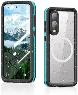 WERLEO Magnetic Waterproof  Case for Samsung Galaxy S25 Edge 6.7 inch 2025, Built-in Screen Protector, [12 FT Military Drop Proof] [Full Body Shockproof] [IP68 Underwater] Phone Cover Black Blue