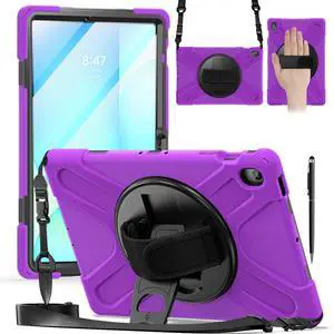 WERLEO Case for Samsung Galaxy Tab S10 FE Plus 13.1 inch 2025 SM-X620/X626B/X626, Shockproof Protective Cover with Screen Protector, Stand, Hand/Shoulder Strap Pen Holder,Stylus Pen Purple