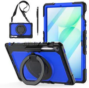 WERLEO Case for Samsung Galaxy Tab S10 FE Plus 13.1 inch 2025 SM-X620/X626B/X626 with Screen Protector Pen Holder Stand Hand Strap Shoulder Strap | Heavy Duty Shockproof Cover Blue