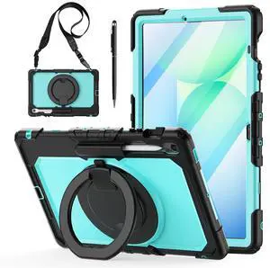 WERLEO Case for Samsung Galaxy Tab S10 FE Plus 13.1 inch 2025 SM-X620/X626B/X626 with Screen Protector Pen Holder Stand Hand Strap Shoulder Strap | Heavy Duty Shockproof Cover Light Blue