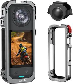 WERLEO Utility Frame Case Cage for Insta360 X5, Metal Protective Case with Silicone Lens Cap Guard - Cold Shoe Mount, 3 x 1/4" Threads, Quick Release Adapter for Insta 360 X5 Accessories