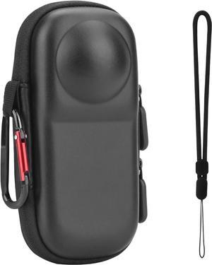 BONAEVER Carrying Case for Insta 360 X4 X5 (for Original Lens Cap), Portable Small Storage Bag Protective Cover Hard Shell Travel Protector with Wrist Strap Carabiner for Insta360 X4 X5 Accessories