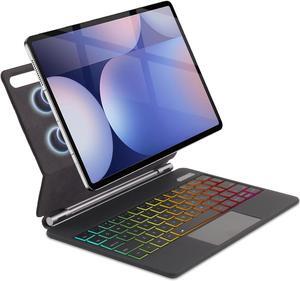 WERLEO Magic Keyboard Case for 12.4 inch Samsung Galaxy Tab S10 Plus/S9 Plus/S9 FE Plus/S8 Plus/S7FE/S7 Plus with 7 Colour Backlit, Multi-Touch Trackpad, Floating Magnetic Design, Battery Display