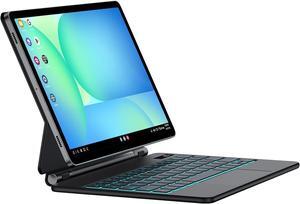 WERLEO Magic Keyboard Case for Samsung Galaxy Tab S10 FE S9 FE 5G 10.9" S9 S8 S7 11", Floating Cantilever Magnetic Stand Wireless Backlit Trackpad Keyboard, Shortcut Keys S Pen Slot Battery Display