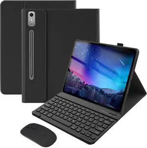 WERLEO Bluetooth Keyboard Case with Mouse for Lenovo Tab P12 12.7 inch 2024 2023 TB370FU TB371FC Protective Cover with Wireless Mouse / Keyboard