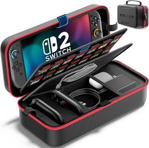 WERLEO Switch 2 Case for Joy-con 2 & Charger for 2025 Nintendo 2 & 2021 OLED & 2017 Original, Portable Travel Case with 28 Game Holders, Hard Shell Switch 2 Carrying Case for Nintendo Accessory Kit