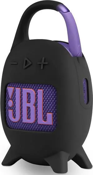 WERLEO Silicone Carrying Case for JBL Clip 5, Protective Portable Scratch Shock Resistant Cover (Black)
