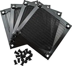 WERLEO 80mm Computer Fan Filter Grills with Screws, Aluminum Frame Ultra Fine Stainelss Steel Mesh - 4 Pack