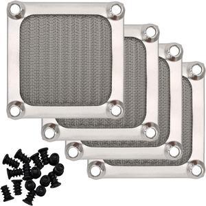 WERLEO 60mm Computer Case Fan Filter Grills with Screws, Aluminum Frame Ultra Fine Stainelss Steel Mesh - 4 Pack
